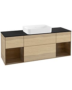Villeroy und Boch Finion Waschtischunterschrank G742GNPC 160x60,3x50,1cm, Regale Walnut veneer, Oak Veneer