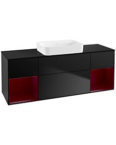 Villeroy und Boch Finion Villeroy und Boch G742HBPD 160x60.3x50.1cm, étagères Peony laqué mat, laqué noir mat