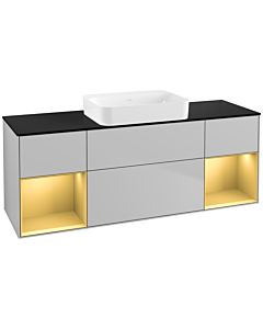 Villeroy und Boch Finion Waschtischunterschrank G742HFGJ 160x60,3x50,1cm, Regale Gold matt lacquer, Light grey matt