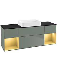 Villeroy und Boch Finion Villeroy und Boch G742HFGM 160x60.3x50.1cm, étagères laqué or mat, Olive Matt Lacquer