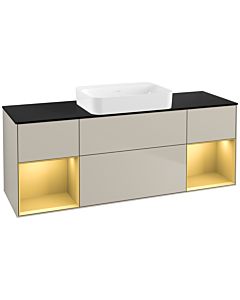 Villeroy und Boch Finion Waschtischunterschrank G742HFHH 160x60,3x50,1cm, Regale Gold matt lacquer, Sand Matt Lacquer