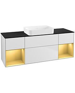 Villeroy und Boch Finion Waschtischunterschrank G742HFMT 160x60,3x50,1cm, Regale Gold matt lacquer, White matt lacquer