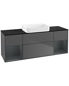 Villeroy und Boch Finion Villeroy und Boch G742HGGK 160x60.3x50.1cm, étagères Laque mat minuit, Anthracite mat