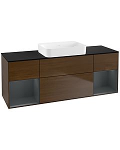 Villeroy und Boch Finion Villeroy und Boch G742HGGN 160x60.3x50.1cm, étagères Laque mat minuit, placage noyer