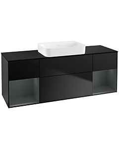 Villeroy und Boch Finion Villeroy und Boch G742HGPD 160x60.3x50.1cm, étagères laqué mat minuit, laqué mat noir