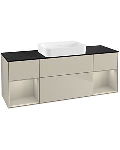 Villeroy und Boch Finion Waschtischunterschrank G742HHHH 160x60,3x50,1cm, Regale sand matt lacquer, Sand Matt Lacquer