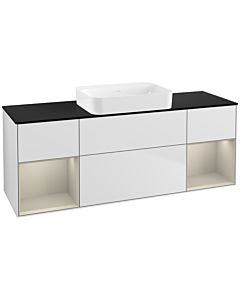 Villeroy und Boch Finion Waschtischunterschrank G742HHMT 160x60,3x50,1cm, Regale sand matt lacquer, White matt lacquer