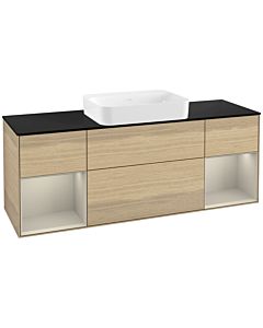 Villeroy und Boch Finion Waschtischunterschrank G742HHPC 160x60,3x50,1cm, Regale sand matt lacquer, Oak Veneer