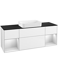 Villeroy und Boch Finion Waschtischunterschrank G742MTGF 160x60,3x50,1cm, Regale White matt lacquer, Glossy white lacquer
