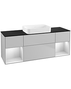 Villeroy und Boch Finion Waschtischunterschrank G742MTGJ 160x60,3x50,1cm, Regale White matt lacquer, Light grey matt