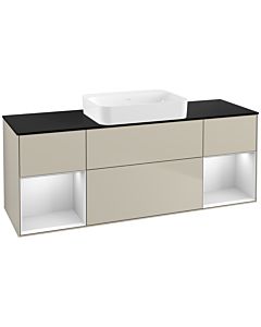 Villeroy und Boch Finion Villeroy und Boch G742MTHH 160x60.3x50.1cm, étagères laqué blanc mat, Sand Matt Lacquer