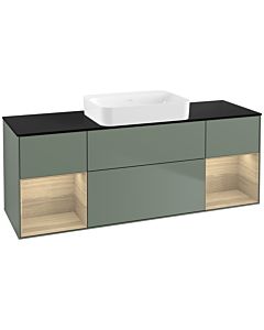 Villeroy und Boch Finion Villeroy und Boch G742PCGM 160x60.3x50.1cm, étagères Oak Veneer , Olive Matt Lacquer