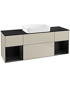Villeroy und Boch Finion Villeroy und Boch G742PDHH 160x60.3x50.1cm, étagères laqué noir mat, Sand Matt Lacquer