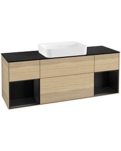 Villeroy und Boch Finion Villeroy und Boch Finion G742PDPC 160x60.3x50.1cm, shelves black matt lacquer, Oak Veneer