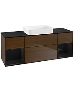 Villeroy und Boch Finion Villeroy und Boch Finion G742PHGN 160x60.3x50.1cm, shelves Glossy black lacquer, Walnut veneer