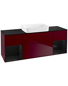 Villeroy und Boch Finion Villeroy und Boch G742PHHB 160x60.3x50.1cm, étagères Laqué noir brillant, Peony Matt