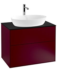 Villeroy und Boch Finion Waschtischunterschrank G75200HB 80x60,3cm, Emotion, Abdeckplatte black matt, Peony Matt