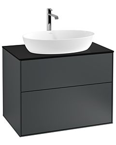 Villeroy und Boch Finion Waschtischunterschrank G75200HG 80x60,3cm, Emotion, Abdeckplatte black matt, Midnight Blue Matt Lacquer