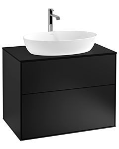 Villeroy und Boch Finion Waschtischunterschrank G75200PD 80x60,3cm, Emotion, Abdeckplatte black matt, Black matt lacquer