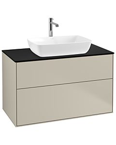 Villeroy und Boch Finion Waschtischunterschrank G76200HH 100x60,3cm, Emotion, Abdeckplatte black matt, Sand Matt Lacquer