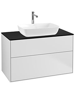 Villeroy und Boch Finion Waschtischunterschrank G76200MT 100x60,3cm, Emotion, Abdeckplatte black matt, White matt lacquer