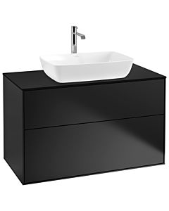 Villeroy und Boch Finion Waschtischunterschrank G76200PD 100x60,3cm, Emotion, Abdeckplatte black matt, Black matt lacquer