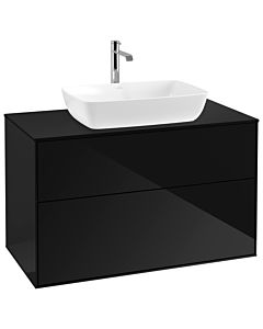 Villeroy und Boch Finion Waschtischunterschrank G76200PH 100x60,3cm, Emotion, Abdeckplatte black matt, Glossy Black Lacquer