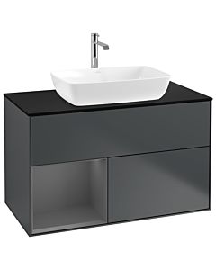 Villeroy und Boch Finion Villeroy und Boch Finion G772GKHG 100cm, cover plate matt black, Emotion, shelves anthracite matt lacquer, midnight Blue Matt Lacquer