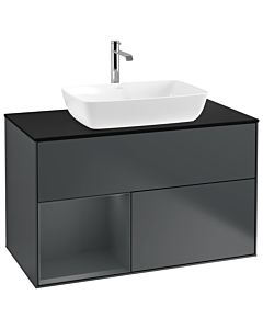 Villeroy und Boch Finion Villeroy und Boch Finion G772HGHG 100cm, cover plate black matt, Emotion, shelves Midnight matt lacquer, Midnight Blue Matt Lacquer