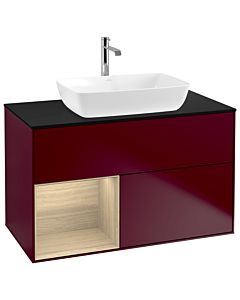 Villeroy und Boch Finion Villeroy und Boch Finion G772PCHB 100cm, cover plate black matt, Emotion, shelves Oak Veneer , Peony Matt