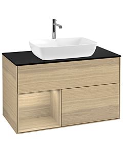 Villeroy und Boch Finion Villeroy und Boch Finion G772PCPC 100cm, cover plate black matt, Emotion, shelves Oak Veneer , Oak Veneer