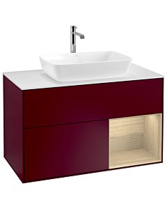 Villeroy und Boch Finion Villeroy und Boch G781PCHB 100cm, plaque de finition blanc mat, emotion, étagères Oak Veneer , Peony Matt