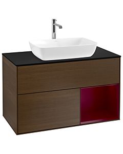 Villeroy und Boch Finion Villeroy und Boch Finion G782HBGN 100cm, cover plate black matt, Emotion, shelves Peony matt lacquer, Peony veneer