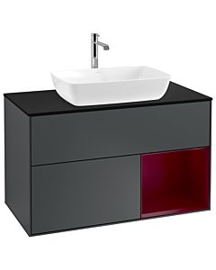 Villeroy und Boch Finion Villeroy und Boch Finion G782HBHG 100cm, cover plate black matt, Emotion, shelves Peony matt lacquer, midnight Blue Matt Lacquer