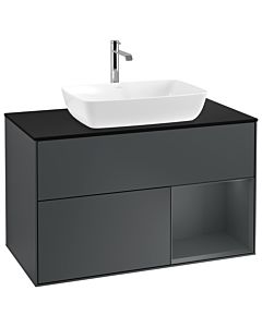 Villeroy und Boch Finion Villeroy und Boch Finion G782HGHG 100cm, cover plate black matt, Emotion, shelves Midnight matt lacquer, Midnight Blue Matt Lacquer