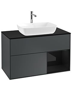 Villeroy und Boch Finion Villeroy und Boch Finion G782PHHG 100cm, cover plate black matt, Emotion, shelves Glossy black lacquer, Midnight Blue Matt Lacquer