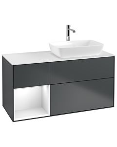 Villeroy und Boch Finion Villeroy und Boch Finion G801GFHG 120cm, cover plate white matt, Emotion, shelves Glossy white lacquer, Midnight Blue Matt Lacquer