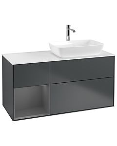 Villeroy und Boch Finion Villeroy und Boch Finion G801GKHG 120cm, cover plate white matt, Emotion, shelves anthracite matt lacquer, midnight Blue Matt Lacquer