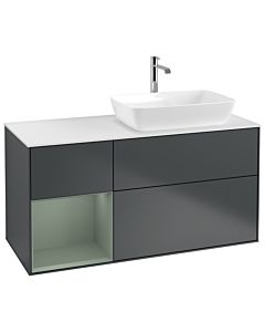 Villeroy und Boch Finion Villeroy und Boch Finion G801GMHG 120cm, cover plate white matt, Emotion, shelves olive matt lacquer, midnight Blue Matt Lacquer