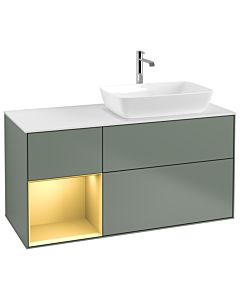 Villeroy und Boch Finion Villeroy und Boch Finion G801HFGM 120cm, cover plate white matt, Emotion, shelves gold matt lacquer, Olive Matt Lacquer