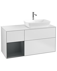 Villeroy und Boch Finion Villeroy und Boch Finion G801HGMT 120cm, cover plate white matt, Emotion, shelves midnight matt lacquer, white matt lacquer