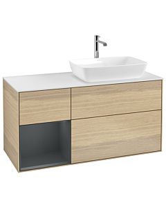 Villeroy und Boch Finion Villeroy und Boch Finion G801HGPC 120cm, cover plate white matt, Emotion, shelves Midnight matt lacquer, Oak Veneer