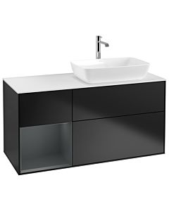 Villeroy und Boch Finion Villeroy und Boch Finion G801HGPD 120cm, cover plate white matt, Emotion, shelves midnight matt lacquer, black matt lacquer