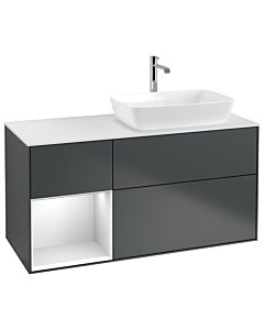 Villeroy und Boch Finion Villeroy und Boch Finion G801MTHG 120cm, cover plate white matt, Emotion, shelves white matt lacquer, midnight Blue Matt Lacquer