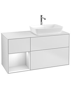 Villeroy und Boch Finion Waschtischunterschrank G801MTMT 120cm, Abdeckplatte white matt, Emotion, Regale White matt lacquer, White matt lacquer