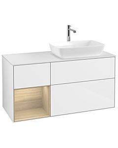 Villeroy und Boch Finion Villeroy und Boch Finion G801PCGF 120cm, cover plate white matt, Emotion, shelves Oak Veneer , glossy white lacquer