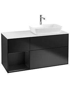 Villeroy und Boch Finion Villeroy und Boch Finion G801PDPD 120cm, cover plate white matt, Emotion, shelves Black matt lacquer, Black matt lacquer