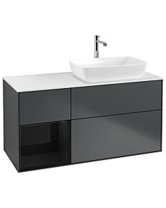 Villeroy und Boch Finion Villeroy und Boch Finion G801PHHG 120cm, cover plate white matt, Emotion, shelves Glossy black lacquer, Midnight Blue Matt Lacquer