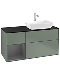Villeroy und Boch Finion Villeroy und Boch Finion G802GKGM 120cm, cover plate black matt, Emotion, shelves anthracite matt lacquer, Olive Matt Lacquer