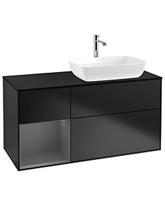 Villeroy und Boch Finion Villeroy und Boch Finion G802GKPD 120cm, cover plate black matt, Emotion, shelves anthracite matt lacquer, black matt lacquer